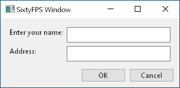 Dialog on Windows Screenshot of a simple dialog on Windows